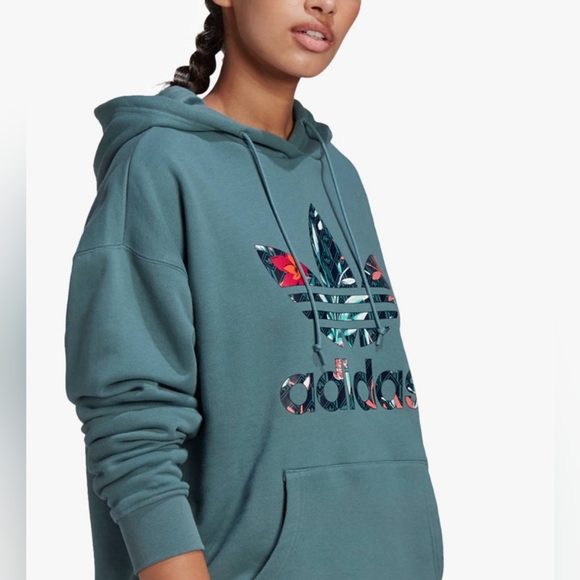 Adidas Originals Studio London Hazy Emerald Hooded Sweatshirt Hoodie - Picture 2 of 4
